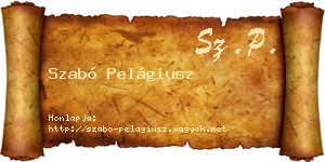 Szabó Pelágiusz névjegykártya